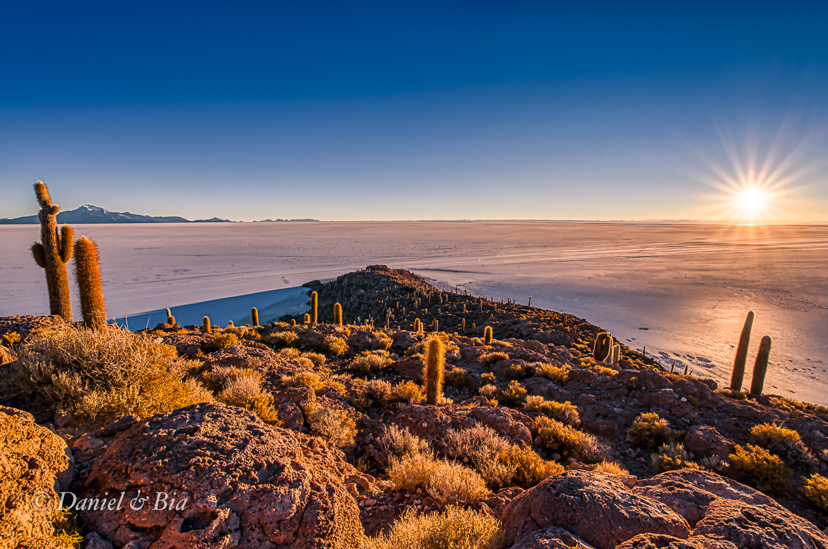 Isla Incahuasi (Pescadores), Salar Uyuni, Bolívia, 21/08/2026. Foto Daniel e Bia.