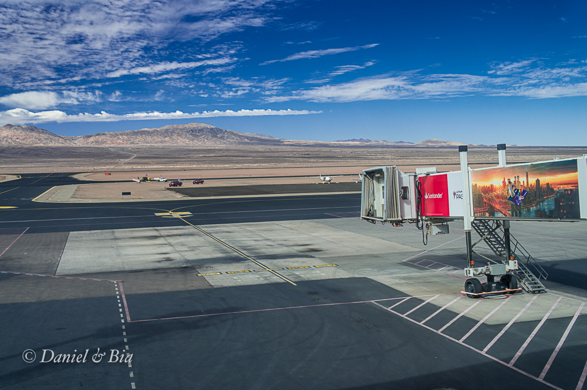 Aeroporto de Calama, Chile, 22/08/2026. Foto Daniel e Bia.