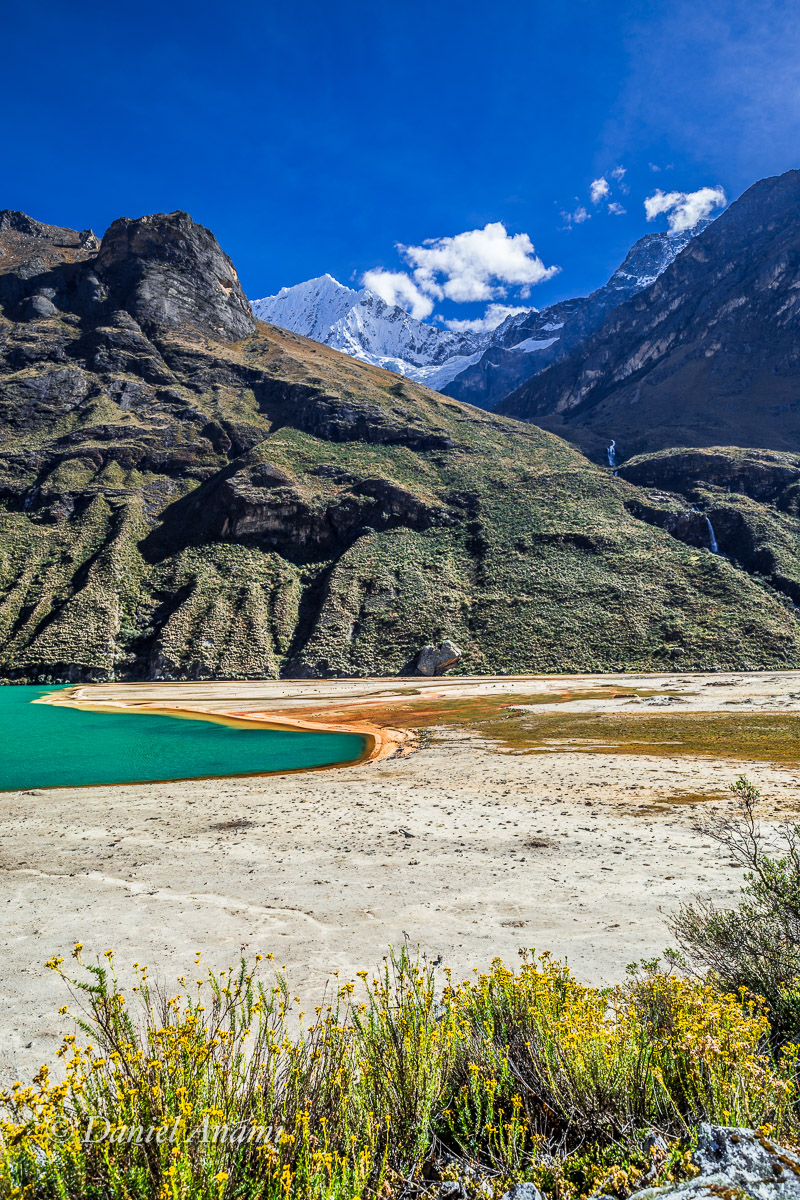 Caminho florido. Cordillera Blanca / Laguna Jatuncocha - 05/07/17: Nevado Quitaraju (6.036m). Foto Daniel Anami.